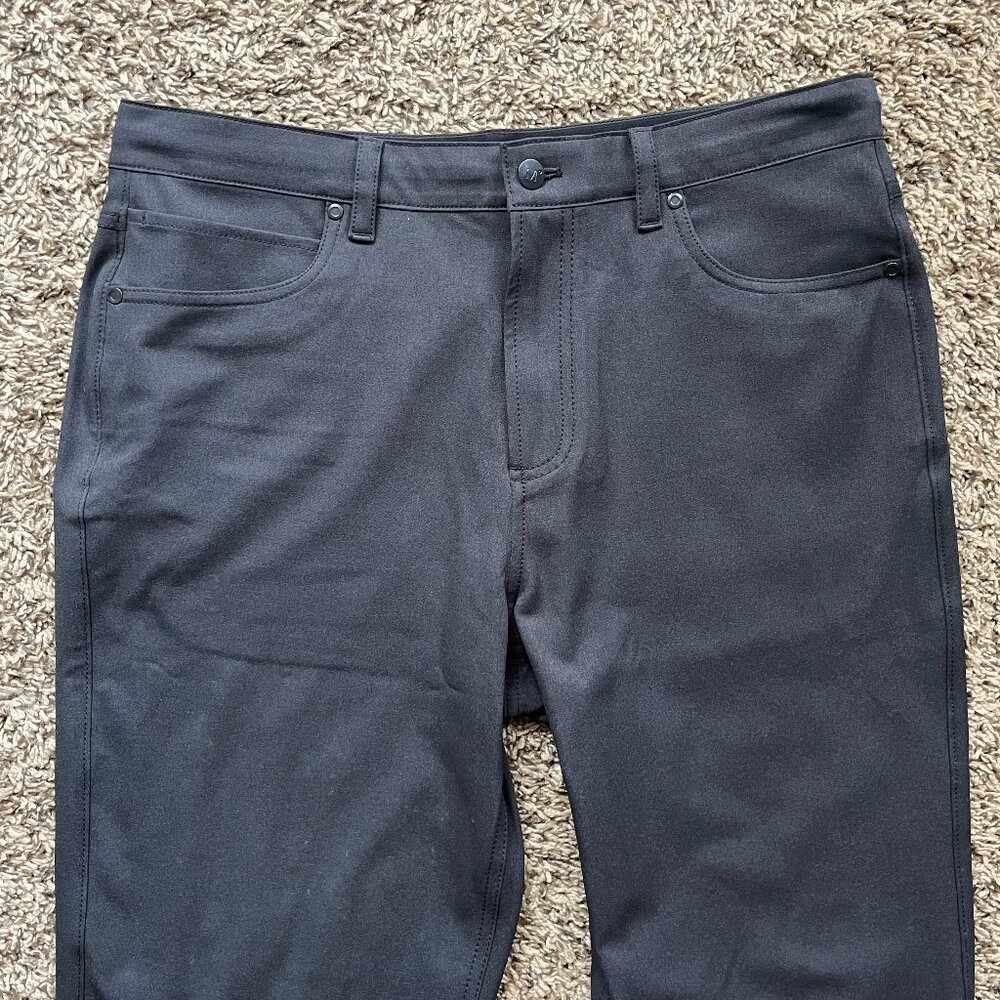 Ministry of Supply Men's Kinetic Twill 5-Pocket Pant, Black Heather, 32 x 32